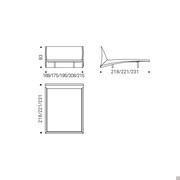 Dylan suspended leather bed by Cattelan - Model and Measurements