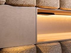 Detail of the open compartment in metallic lacquer, main accessory of Lounge bed system