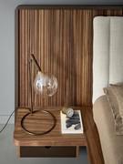 High material value of canaletto walnut essence, bronze matte lacquered drawer front