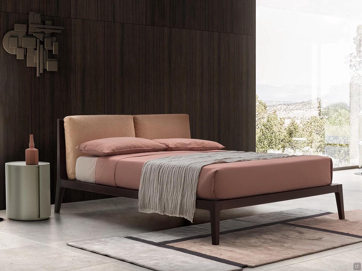 Wood bed with slim frame Oscar, Fashion Wood finish