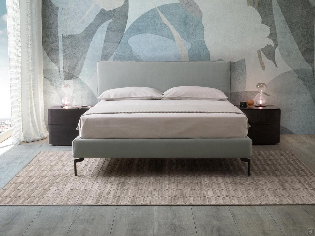 Upholstered bed Pinch with floor-high bed frame
