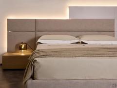 LED lighting runs along the profiles of the panels, down the sides, creating a soft lighting effect