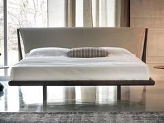 Nelson solid wood double bed with leather or imitation leather headboard by Cattelan