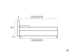 Specific dimensions of the bed Riley with straight and smooth headboard