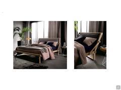 Ramon oak double bed - detail of the manually reclining headboard, convenient for reading and relaxing