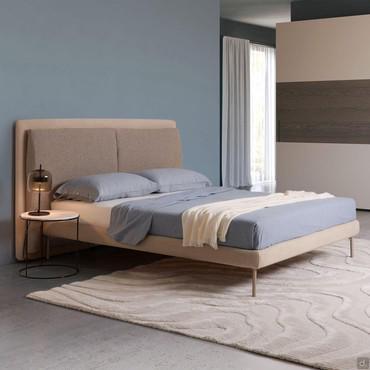 Taylor upholstered bed with high and wide headboard