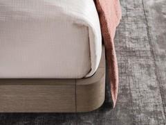 P28 bed frame type with curved corners, made of Fashion Wood essence with beautiful wood grains