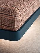 Detail of matt lacquered Night Blue P28 bed frame