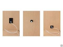 Optional extras available on the Master bed in the Large headboard version. USB A socket with touch switch for swivelling spotlight (image immediately right) and pair of USB A and C sockets