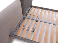 Detail of the metal support structure between the bed frame and headboard