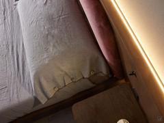 Top view of the Master bed with Large headboard, complete with LED backboard