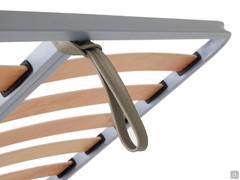 Detail of the handle facilitating the lifting of the bed base to open the storage box