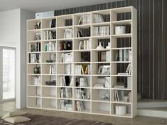 Almond d.45,6 double-sided modular bookcase in beige laminate
