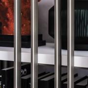 Detail of the uprights and shelf of the bookcase Arsenal by Cattelan