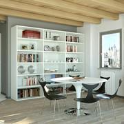 Almond d. 45,6 wall modular bookcase in lime white lacquer finish