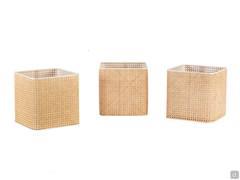 Straw baskets for the compartments of the Ansbach bookcase, available as an option