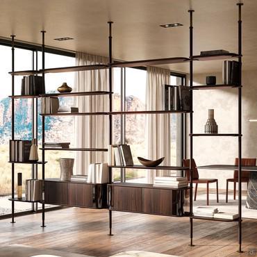 Harbour modular bookcase with uprights by Cattelan