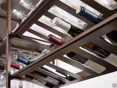 Lower detail of the bottle rack, also available in a reduced 60 cm version with space for only 5 bottles