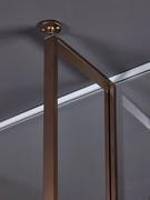 Detail of the attachment on the floor/ceiling posts, fixed with two screws and adjustable in height
