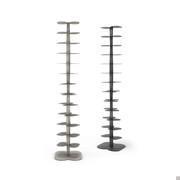 Dna spiral bookcase by Cattelan, in two versions painted matt black or embossed titanium