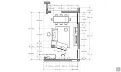 Example of plan with living room furniture pieces