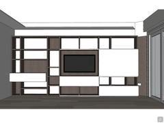3D Design of Wall System with TV compartment