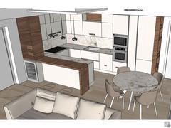 Example of a 3D project for a modern kitchen