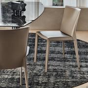 Leather upholstered chair with visible stitching Beverly by Cattelan