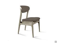 Design chair Ginko in natural gray walnut solid wood