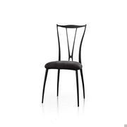 Sinuous lines characterize the legs and back of the chair Vilma by Cantori
