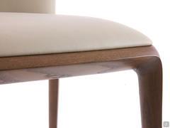 Detail of the fine workmanship of the solid wood used to create the legs of the Midday chair