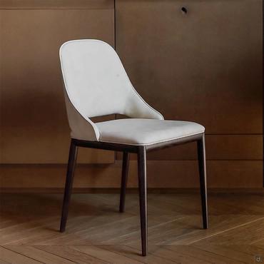 Malva upholstered chair with curved backrest