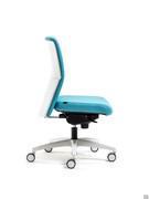 Steve office chair with white plastic backrest combined with white polyamide wheeled base