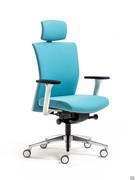 Office chair with comfortable headrest and height-adjustable armrests with polypropylene support
