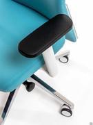 Detail of the adjustable armrest support of the Steve office chair