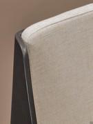 Detail of the thick leather shell of the Sangay chair