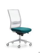 Swivel and height-adjustable desk chair Bill, upholstered seat covered in fabric and mesh backrest