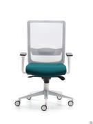 White Bill office chair with height- and width-adjustable armrests (black polyurethane base)