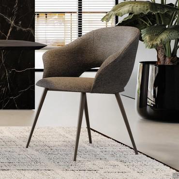 Niva upholstered chair with cone-shaped legs