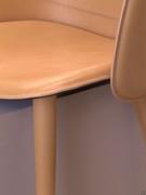 Detail of the tailoring of the Kamet chair's real leather upholstery