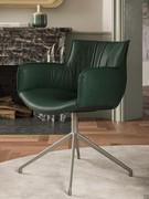 Rhonda upholstered leatherette chair with armrests by Cattelan in the version with TURN swivel four-spoke base