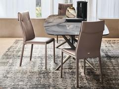 Isabel high-back chair with applied cushion by Cattelan