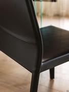 Detail of the Margot chair backrest, with central horizontal seam