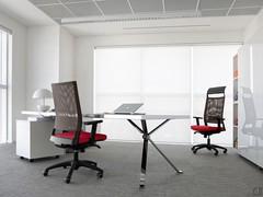 Chair with mesh backrest Expo Light available in the operative or executive version complete with flexible polypropylene headrest