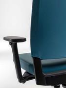 Detail of armrest adjustable in height, width and depth and with swivelling support
