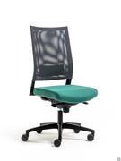 Expo Light armless task chair, swivel and elevating, with fabric seat and mesh backrest