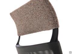 Detail of the flexible headrest, here covered in Gyre fabric to match the seat