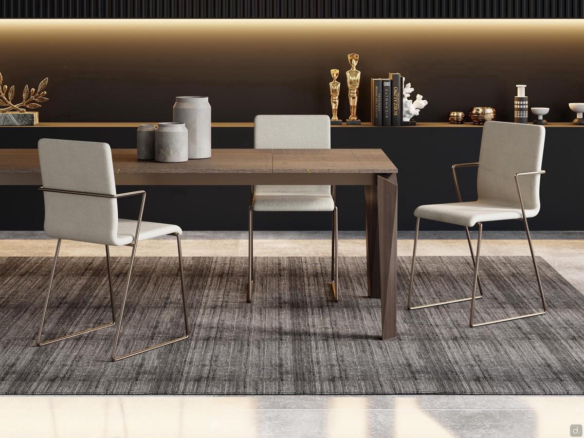 Sled leg upholstered chair with armrests Telma