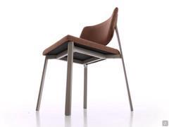 Bottom view of the Omnia chair, with solid four-leg frame in painted metal