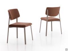 Omnia upholstered kitchen chair, also available in armchair variants with curved backrest or entirely made of polypropylene